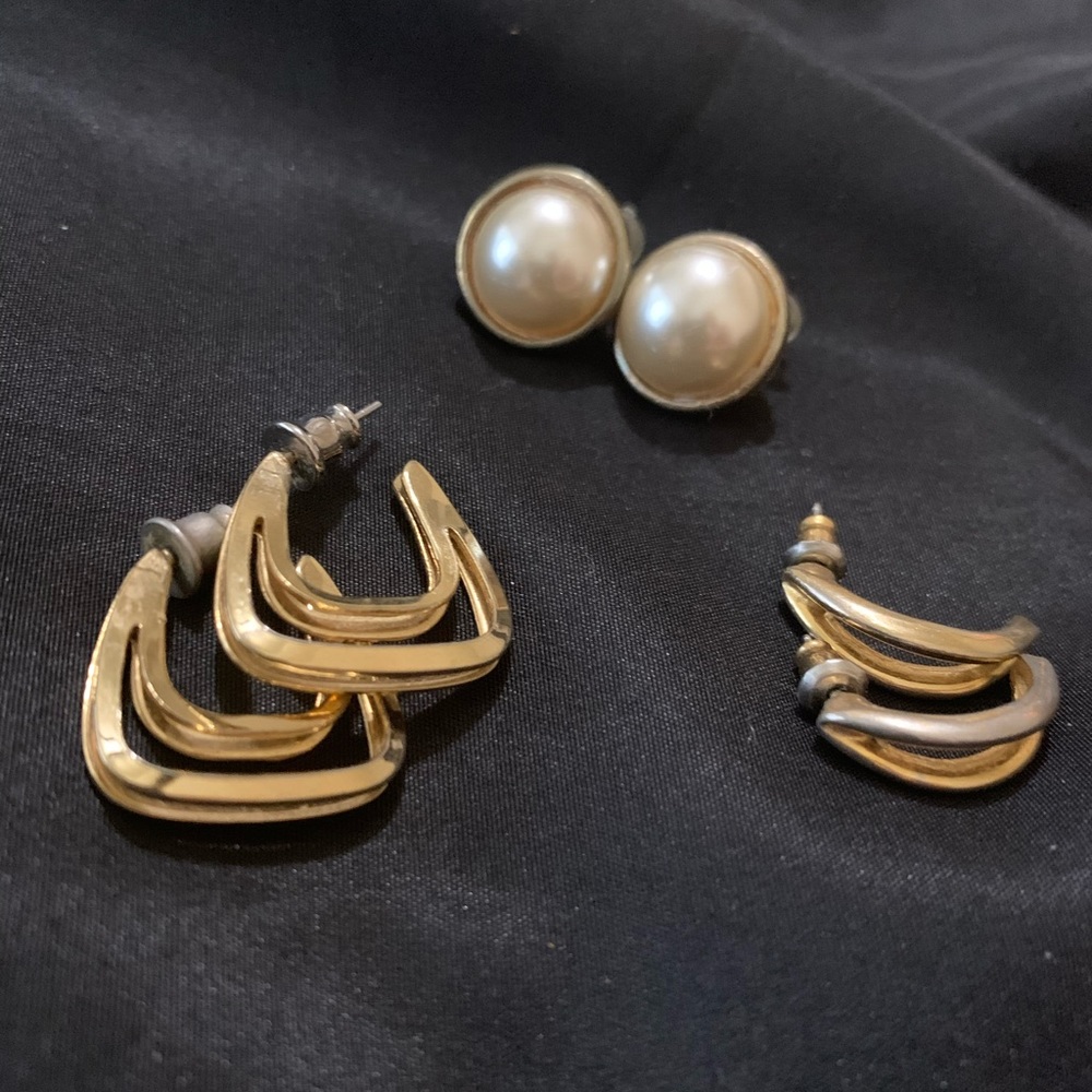 Three pairs of vintage earrings.